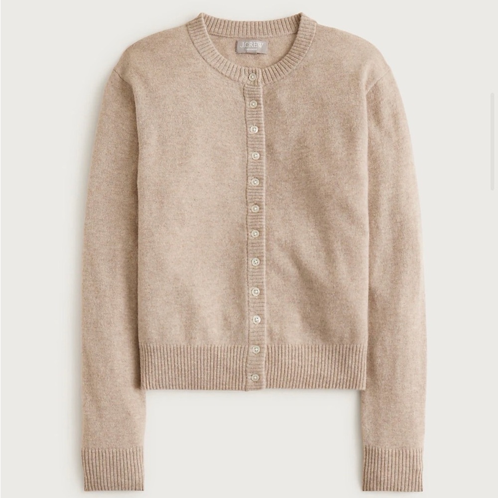J. Crew Light Beige Bohemian Neutral Knit Button-Up Cardigan